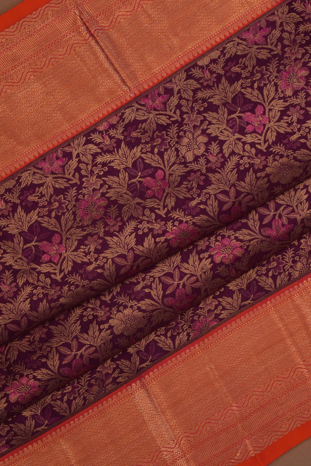 Kanchipattu Rangkat Brocade Violet Saree