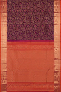 Image of Kanchipattu Rangkat Brocade Violet Saree