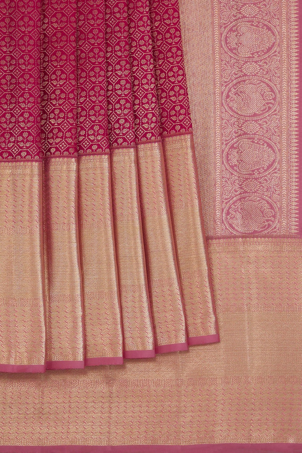 Kanchipattu Brocade Pink Saree