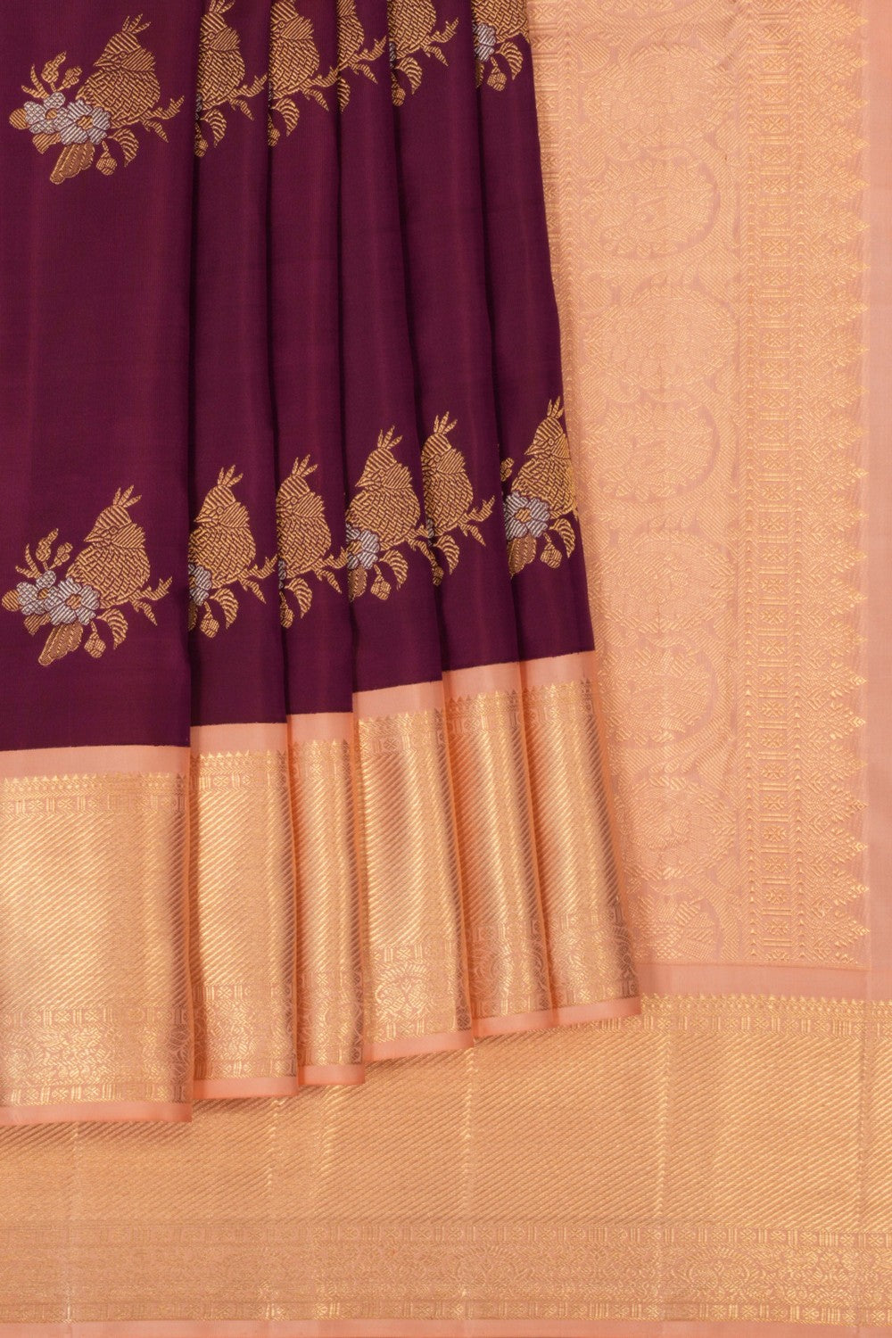 Kanchipattu Violet Saree