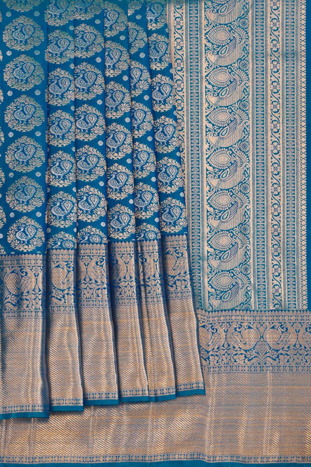 Kanchipattu Brocade Blue Saree