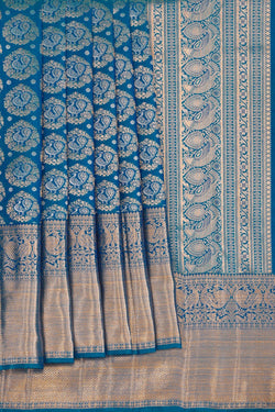 Image of Kanchipattu Brocade Blue Saree