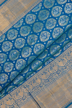 Image of Kanchipattu Brocade Blue Saree