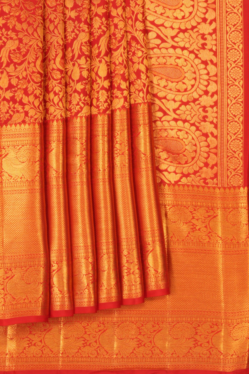 Kanchipattu Brocade Red Saree