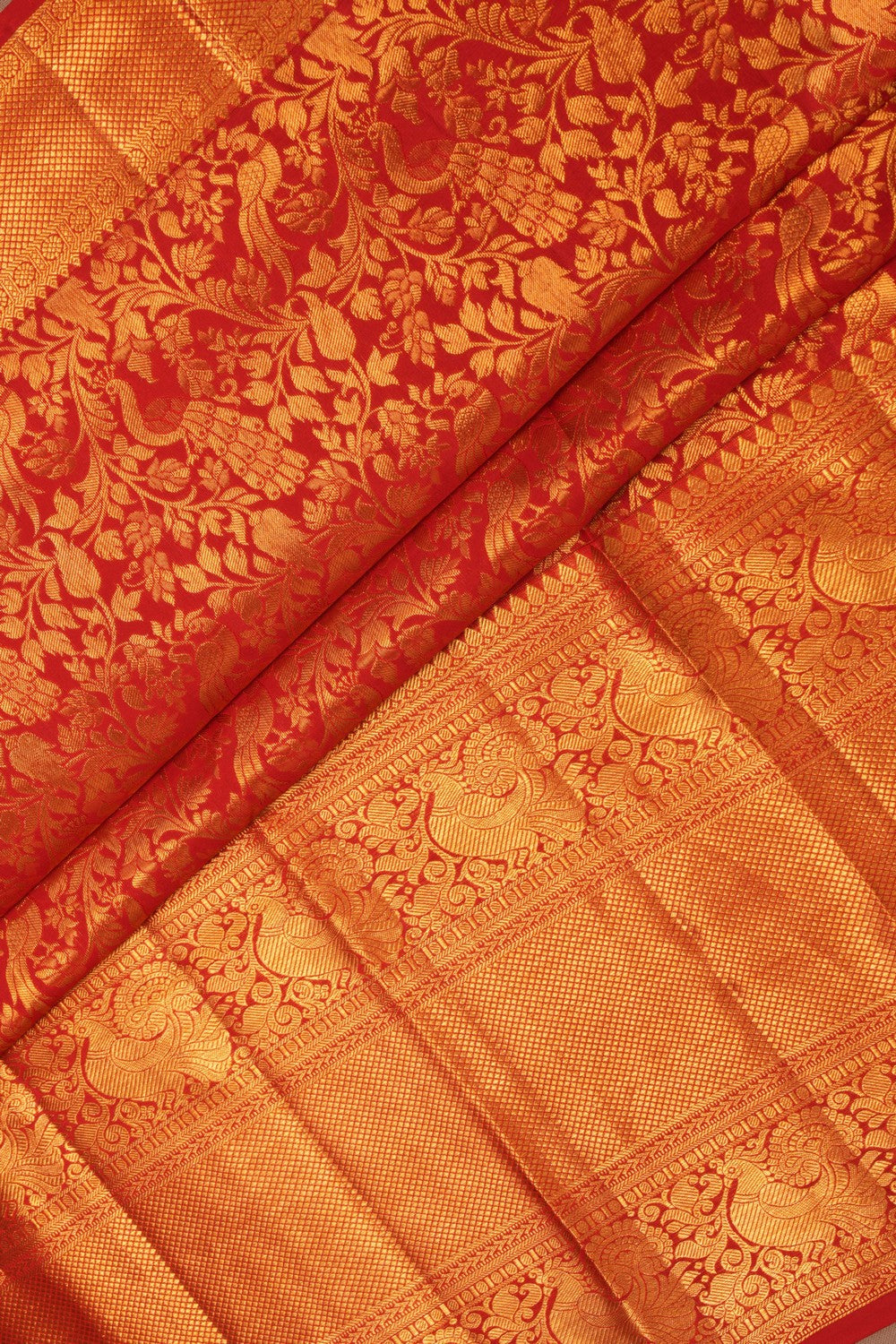 Kanchipattu Brocade Red Saree