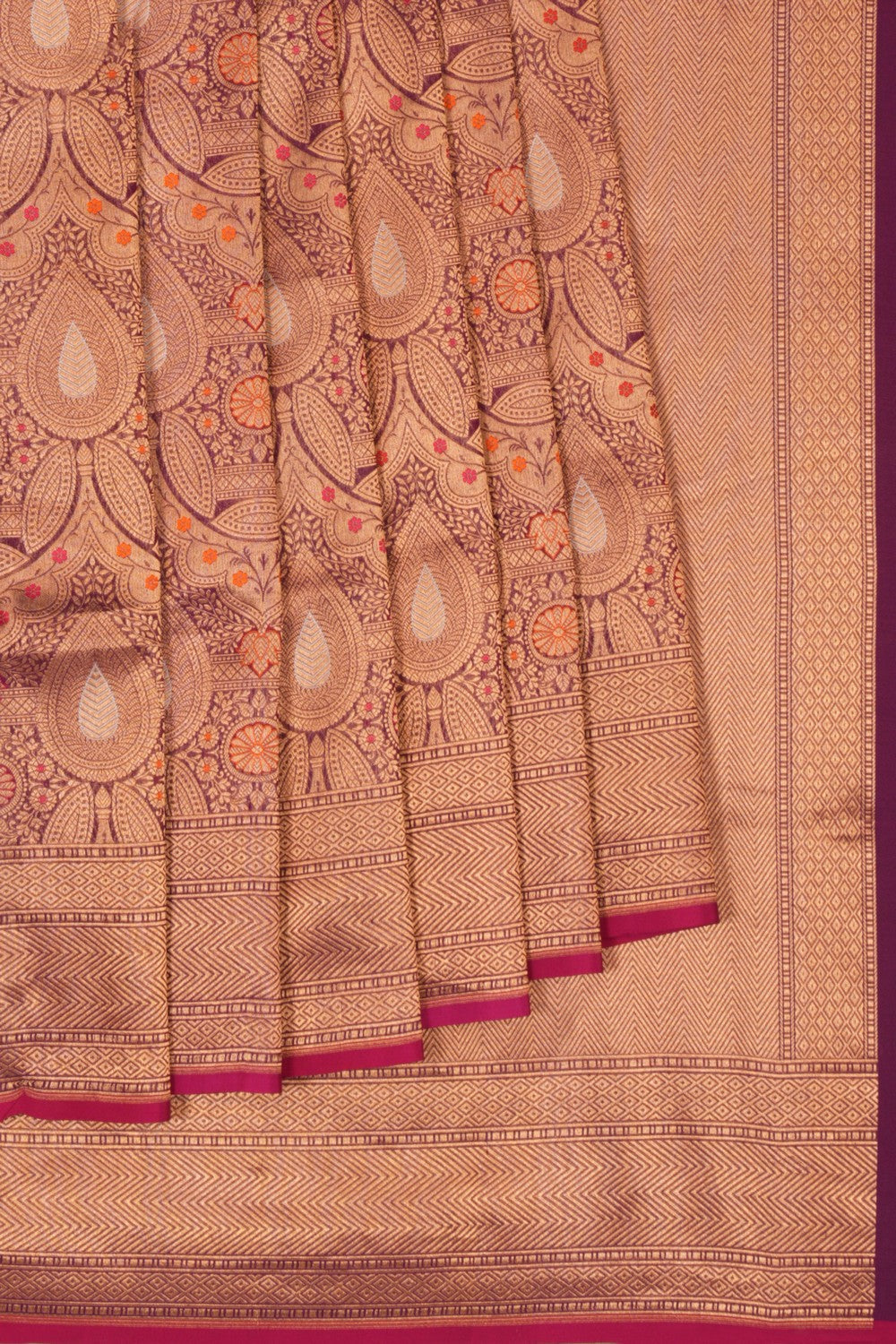 Banarasi Silk Brocade Violet Saree