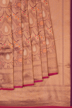 Image of Banarasi Silk Brocade Violet Saree