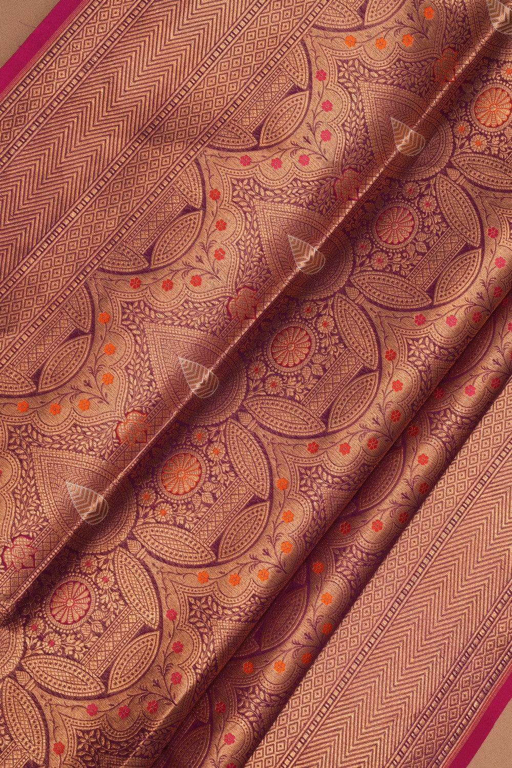 Banarasi Silk Brocade Violet Saree