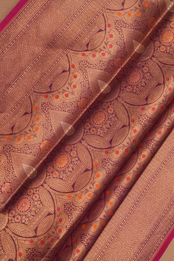 Image of Banarasi Silk Brocade Violet Saree