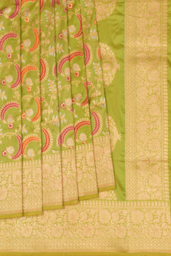 Image of Banarasi Silk Green Saree