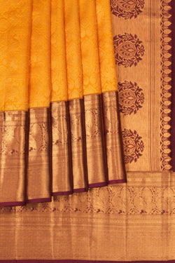 Image of Kanchipattu Brocade Yellow Saree