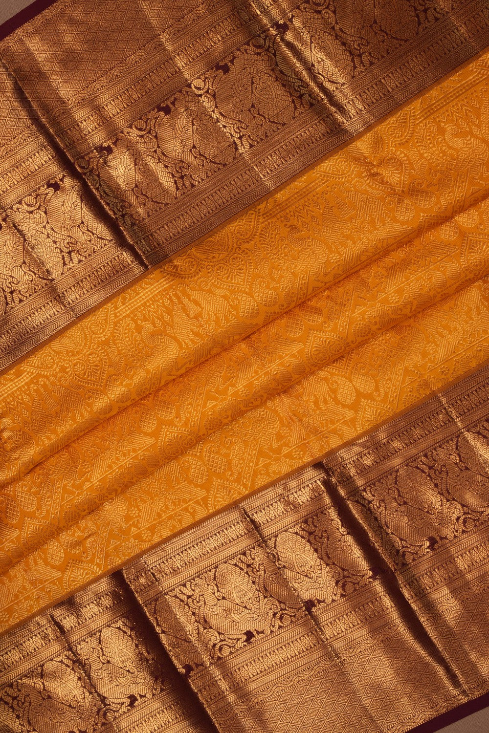 Kanchipattu Brocade Yellow Saree