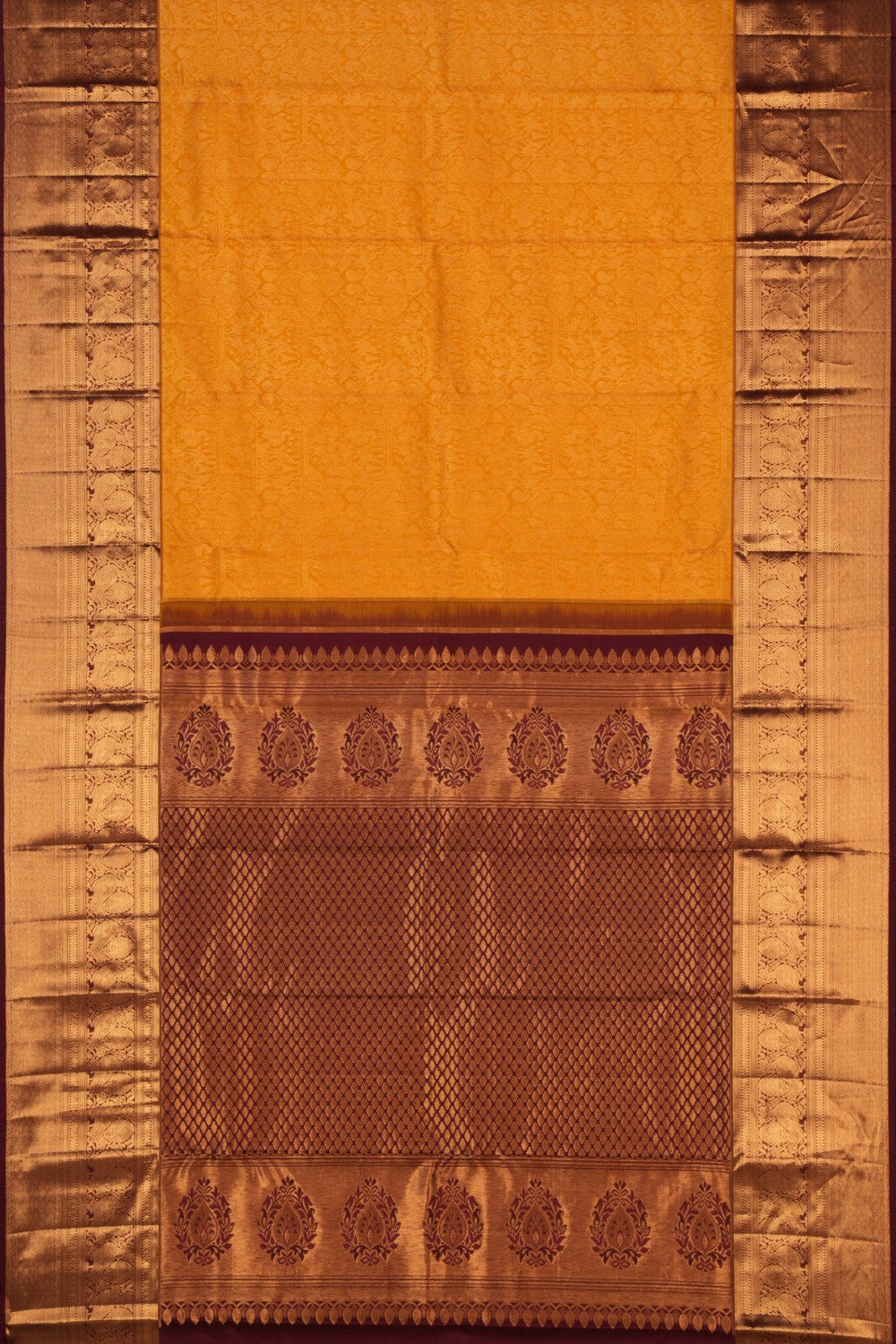 Kanchipattu Brocade Yellow Saree