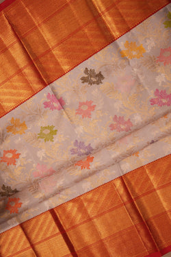 Image of Kanchipattu Brocade Light Grey Saree