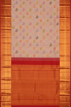 Image of Kanchipattu Brocade Light Grey Saree