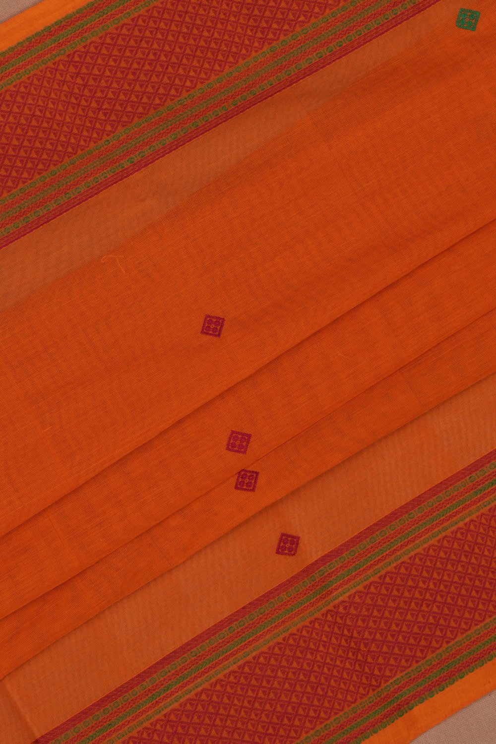 Kanchi Cotton Orange Saree