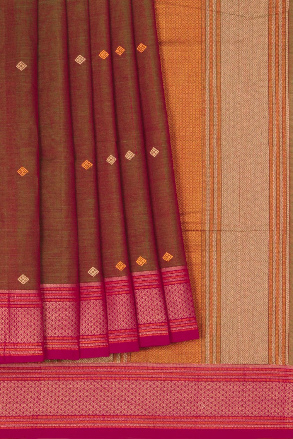 Image of Kanchi Cotton Green Saree