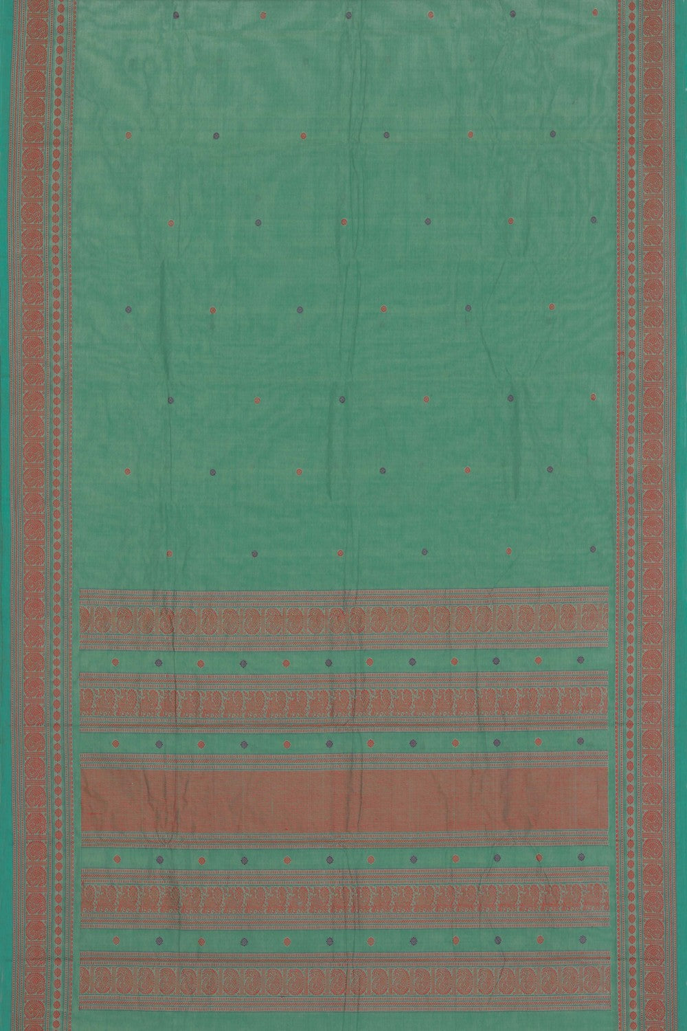 Kanchi Cotton Sage Green Saree