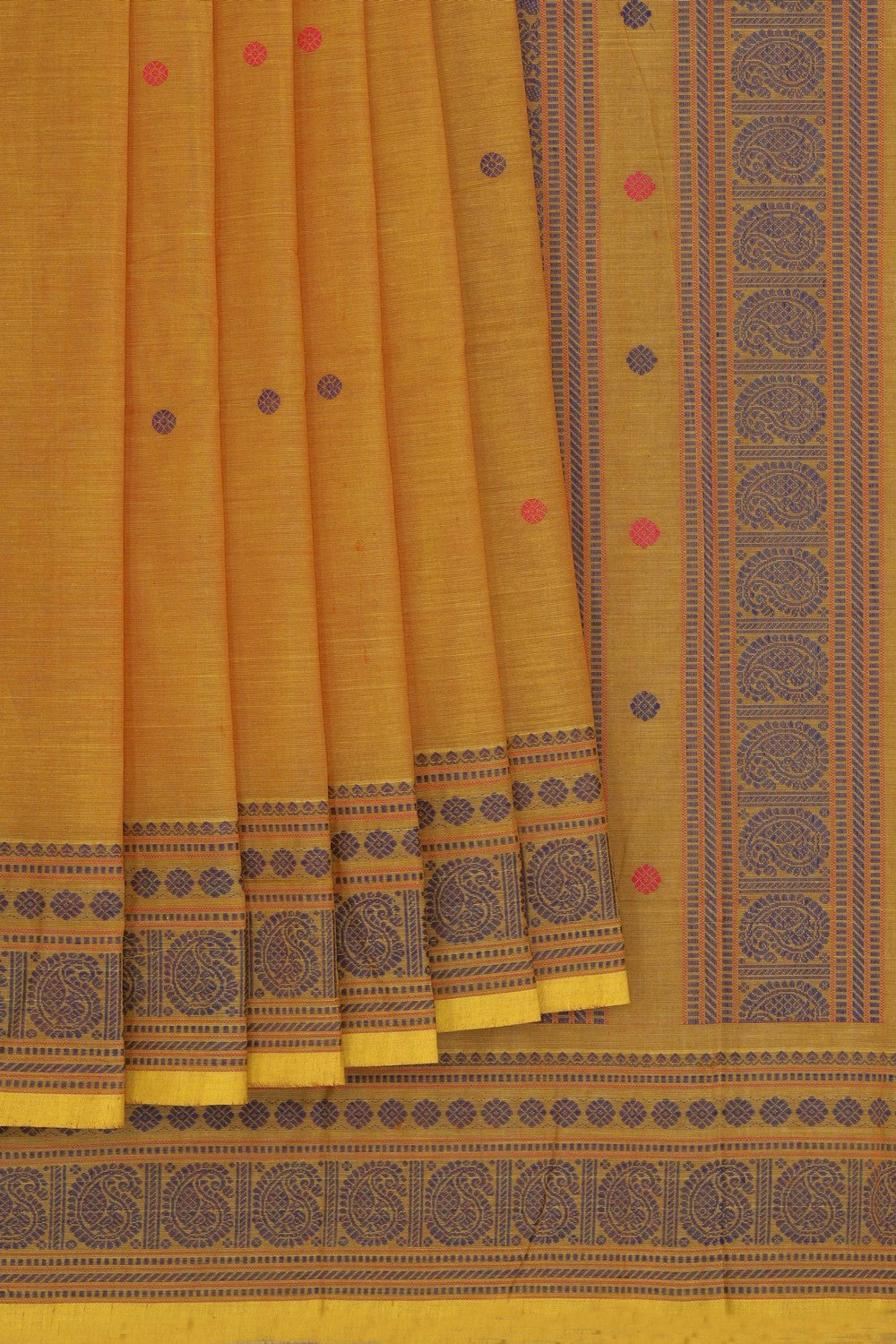 Kanchi Cotton Mustard Saree