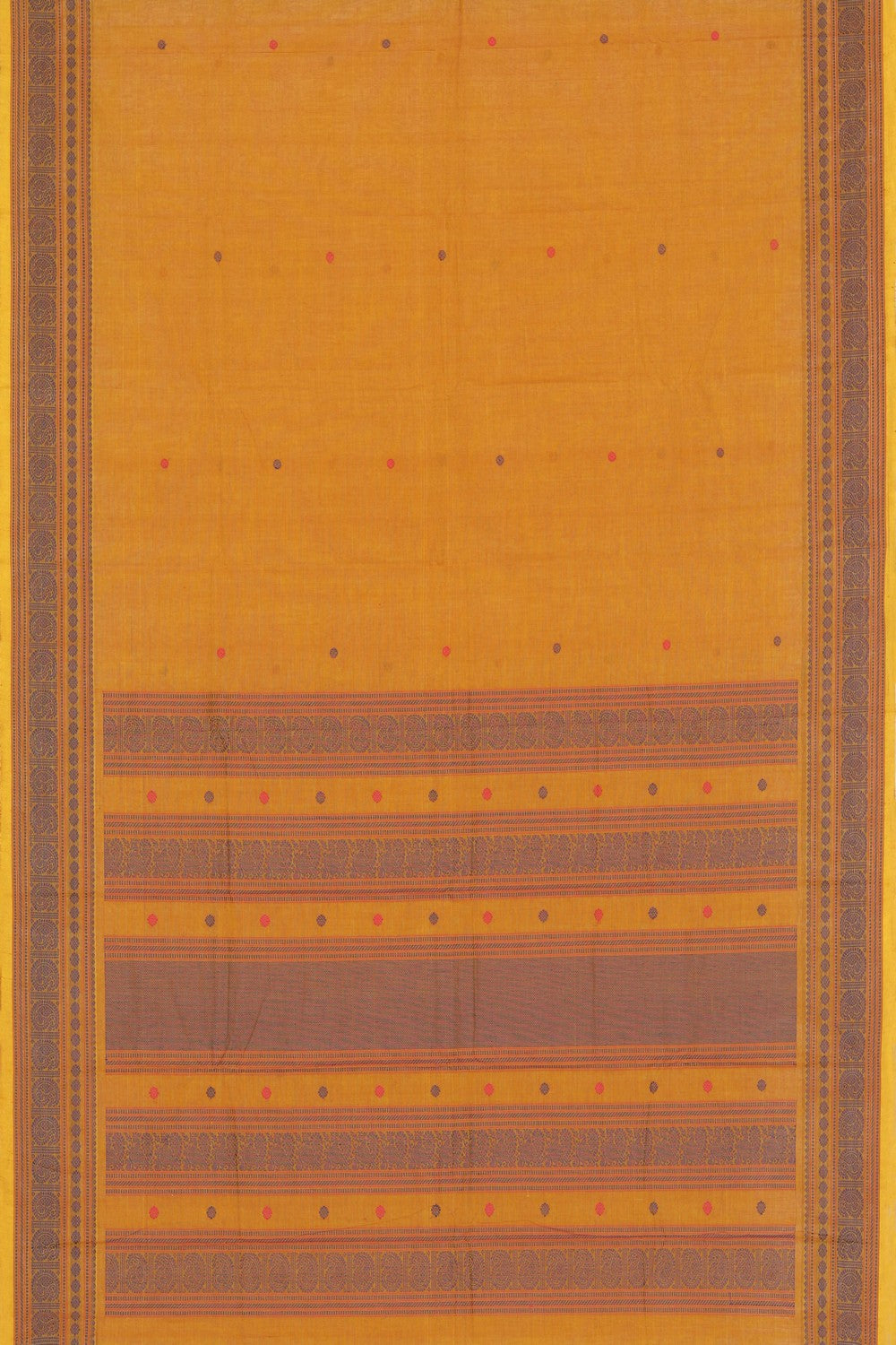 Kanchi Cotton Mustard Saree