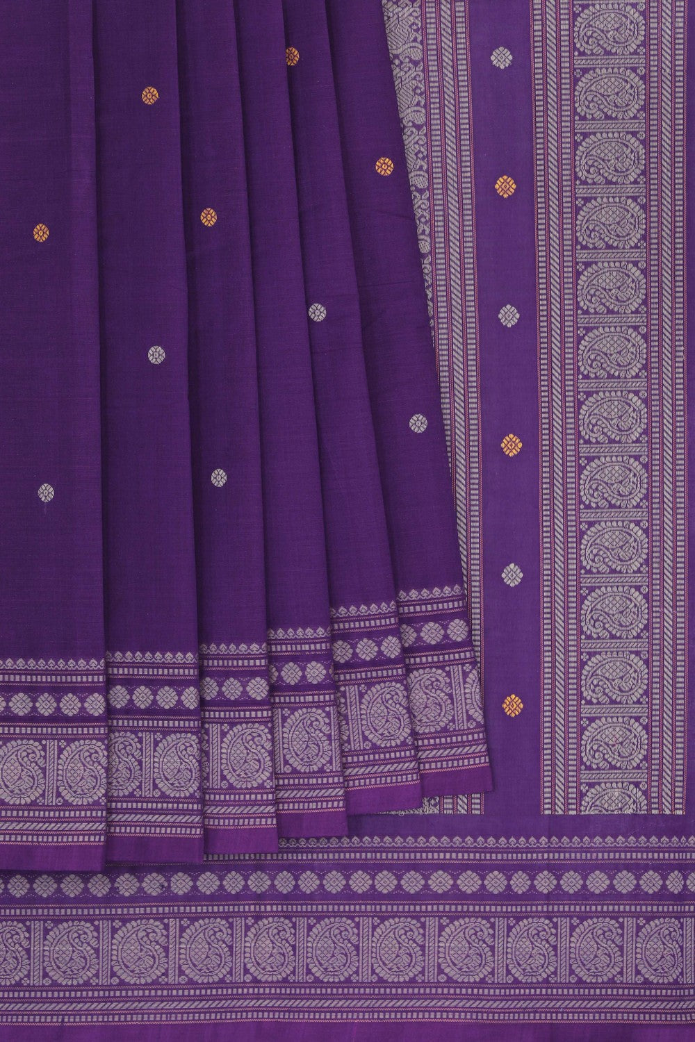 Kanchi Cotton Purple Saree