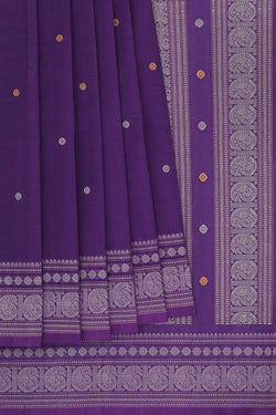 Image of Kanchi Cotton Purple Saree