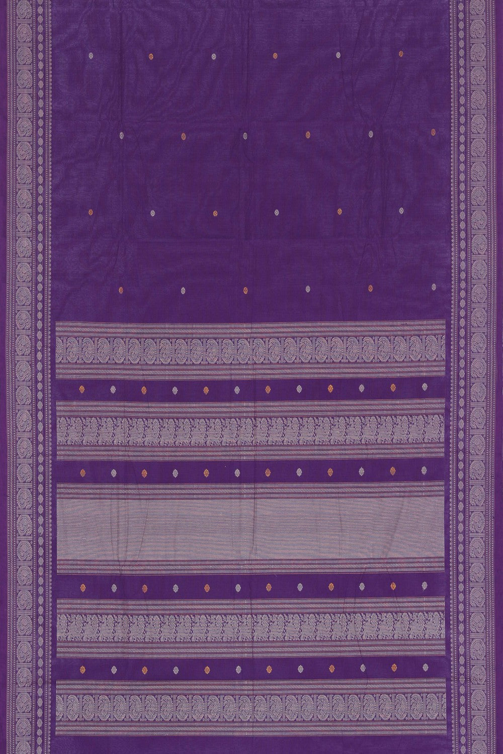 Kanchi Cotton Purple Saree