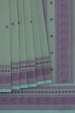 Image of Kanchi Cotton Sage Green Saree