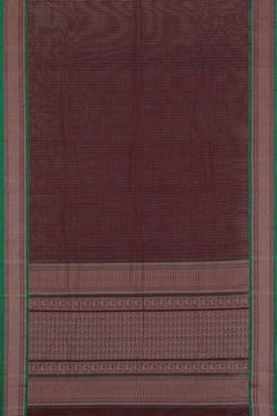 Image of Kanchi Cotton Kattam Brown Saree