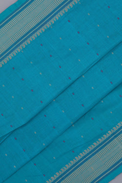 Image of Kanchi Cotton Blue Saree