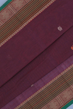 Image of Kanchi Cotton Maroon Saree