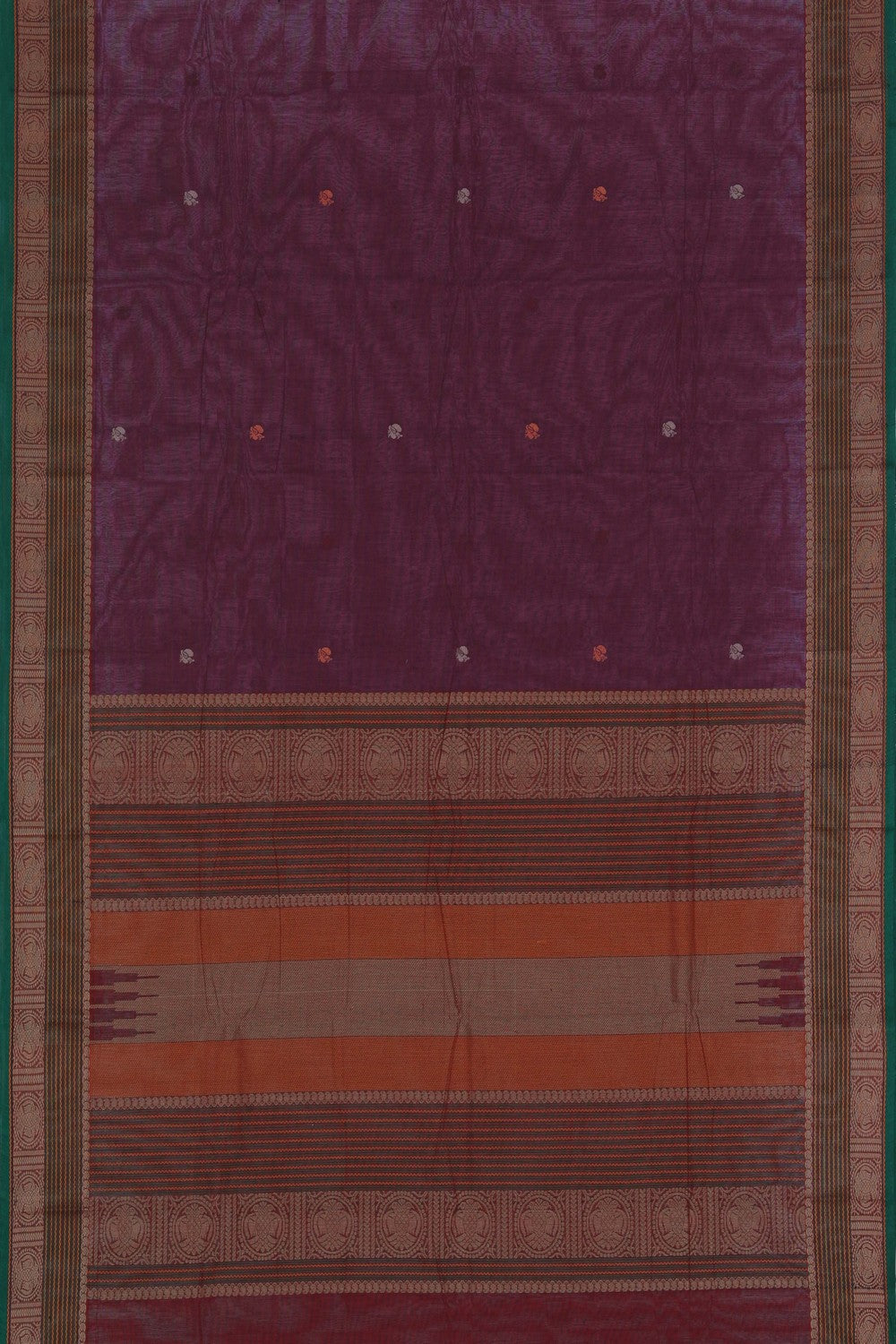 Kanchi Cotton Maroon Saree