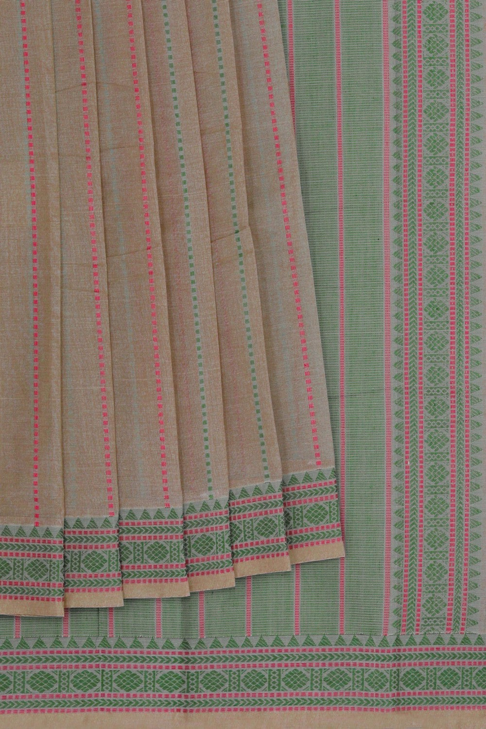 Kanchi Cotton Beige Saree