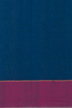 Image of Kanchi Cotton Peacock Blue Saree