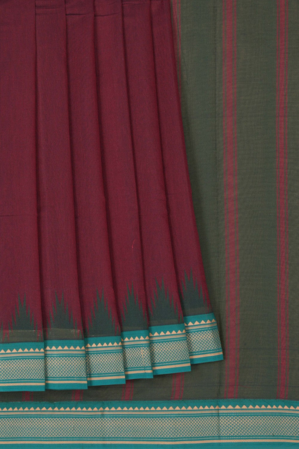 Image of Kanchi Cotton Plum Purple Saree