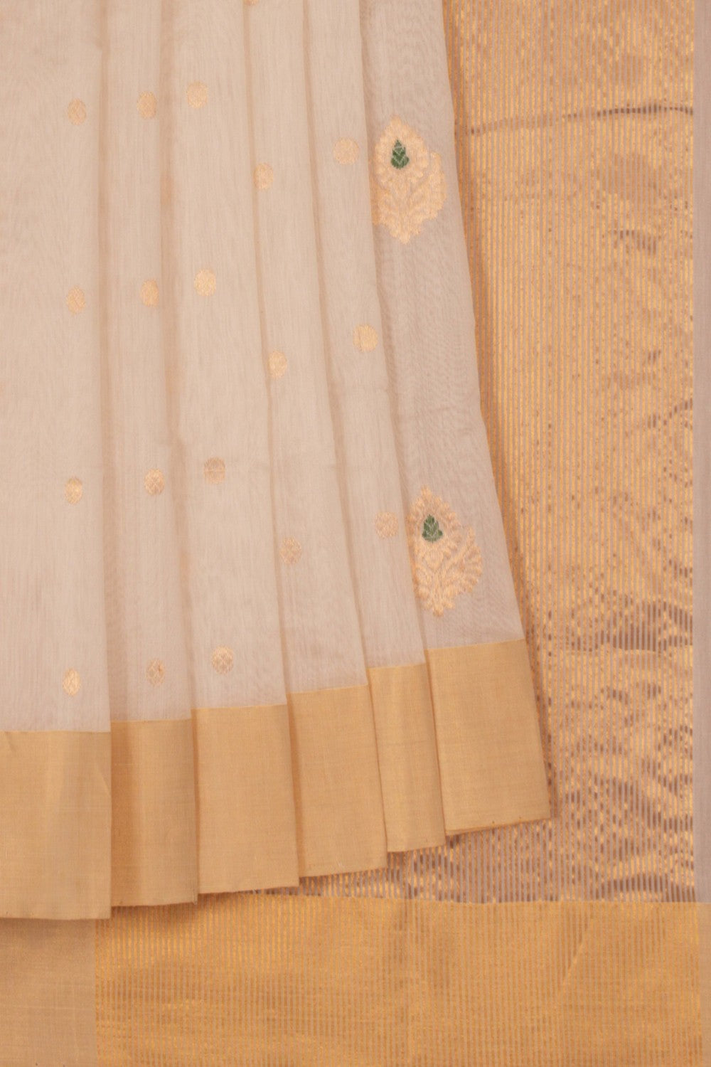 Chanderi Cotton Silk Off-White Saree