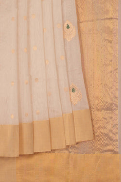 Image of Chanderi Cotton Silk Off-White Saree