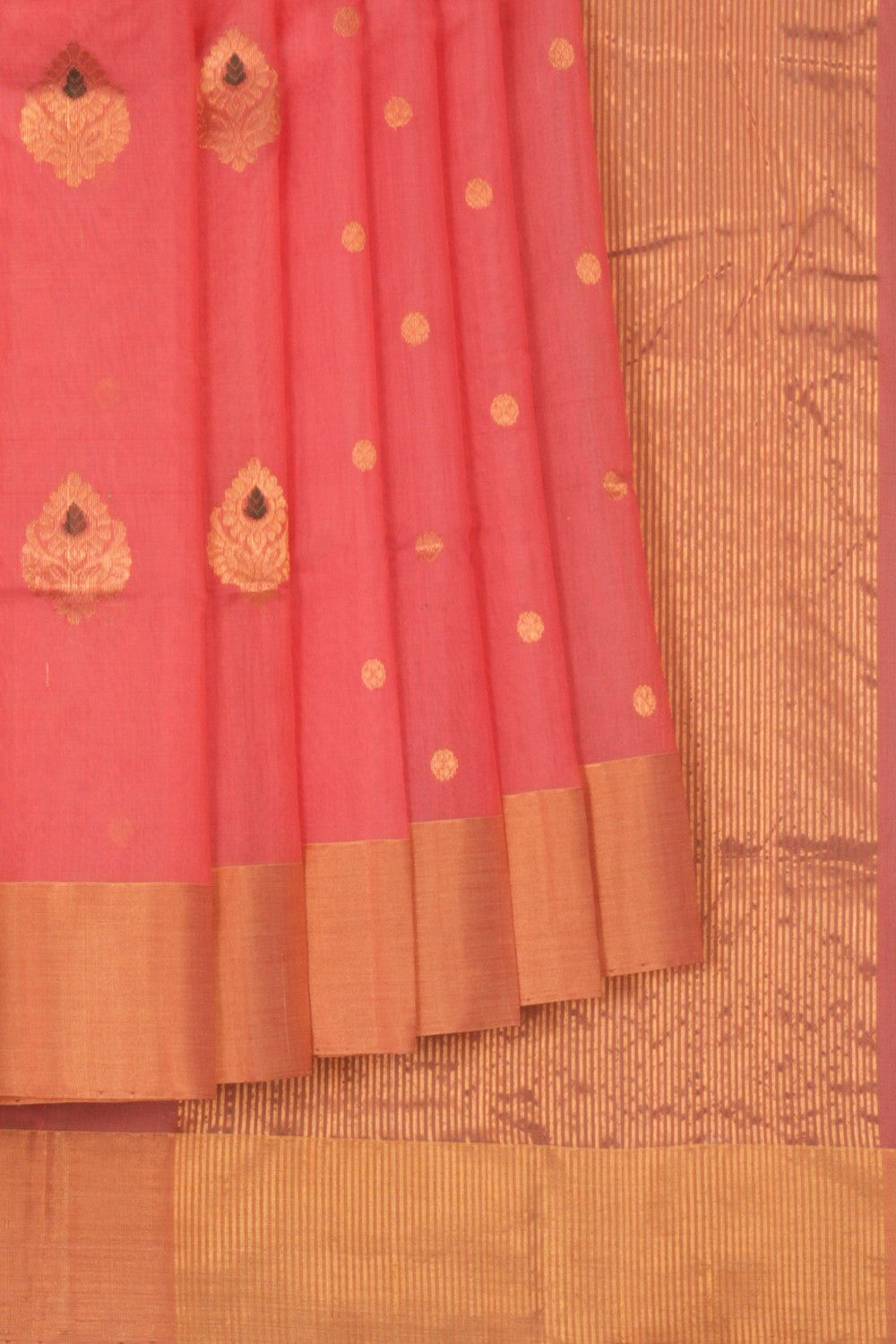 Chanderi Cotton Silk Pink Saree