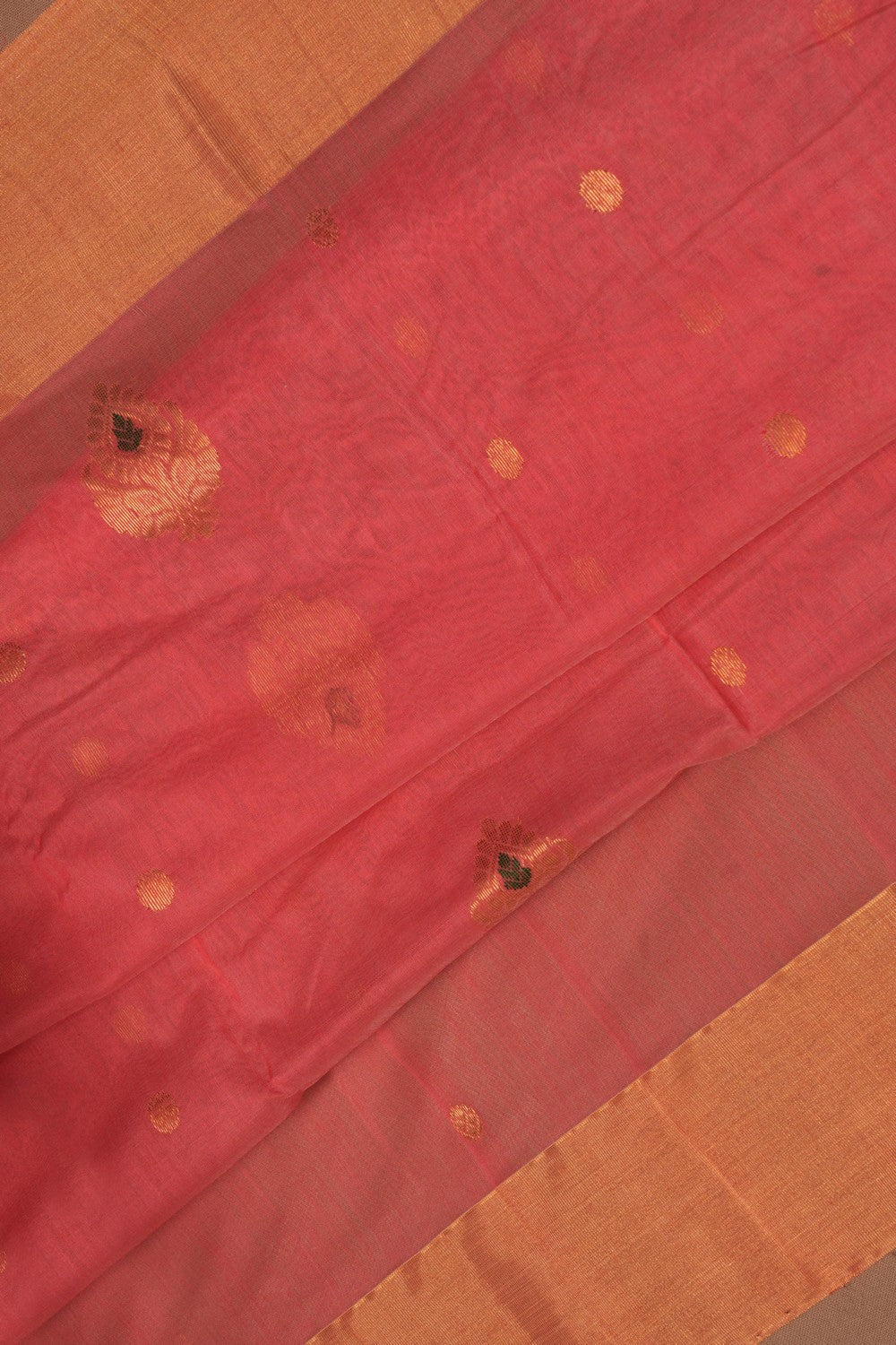 Chanderi Cotton Silk Pink Saree