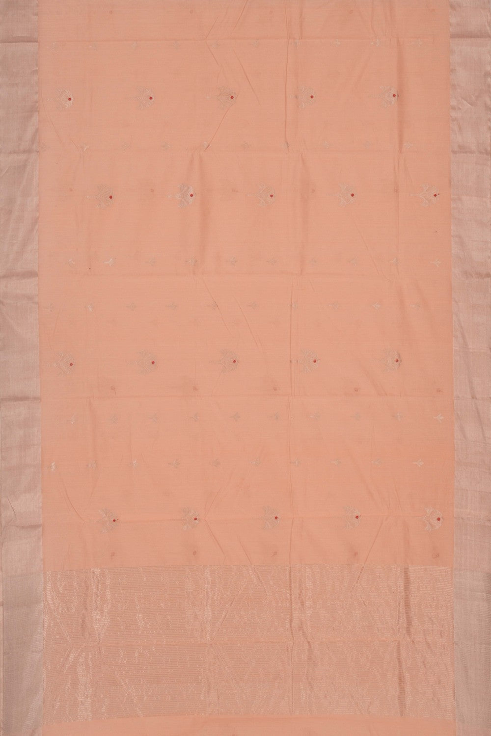 Image of Chanderi Cotton Silk Pastel Peach Saree