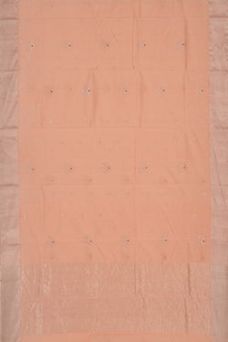 Image of Chanderi Cotton Silk Pastel Peach Saree