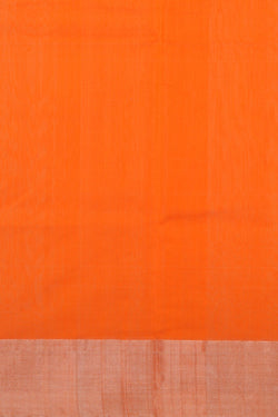 Image of Chanderi Cotton Silk Orange Saree