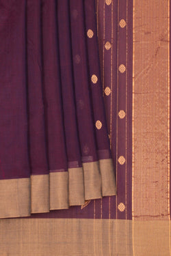 Image of Chanderi Cotton Silk Violet Saree