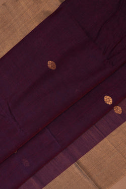 Image of Chanderi Cotton Silk Violet Saree