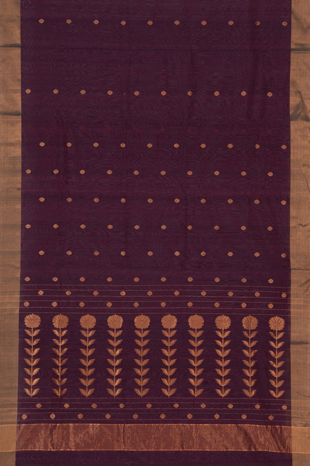 Image of Chanderi Cotton Silk Violet Saree