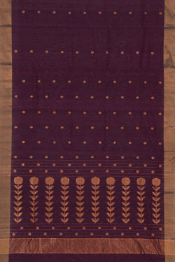 Image of Chanderi Cotton Silk Violet Saree