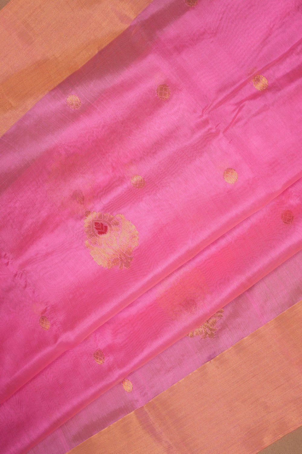 Chanderi Cotton Silk Pink Saree