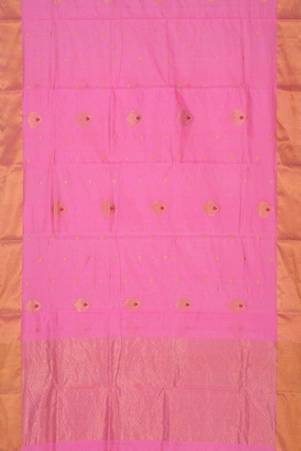 Image of Chanderi Cotton Silk Pink Saree