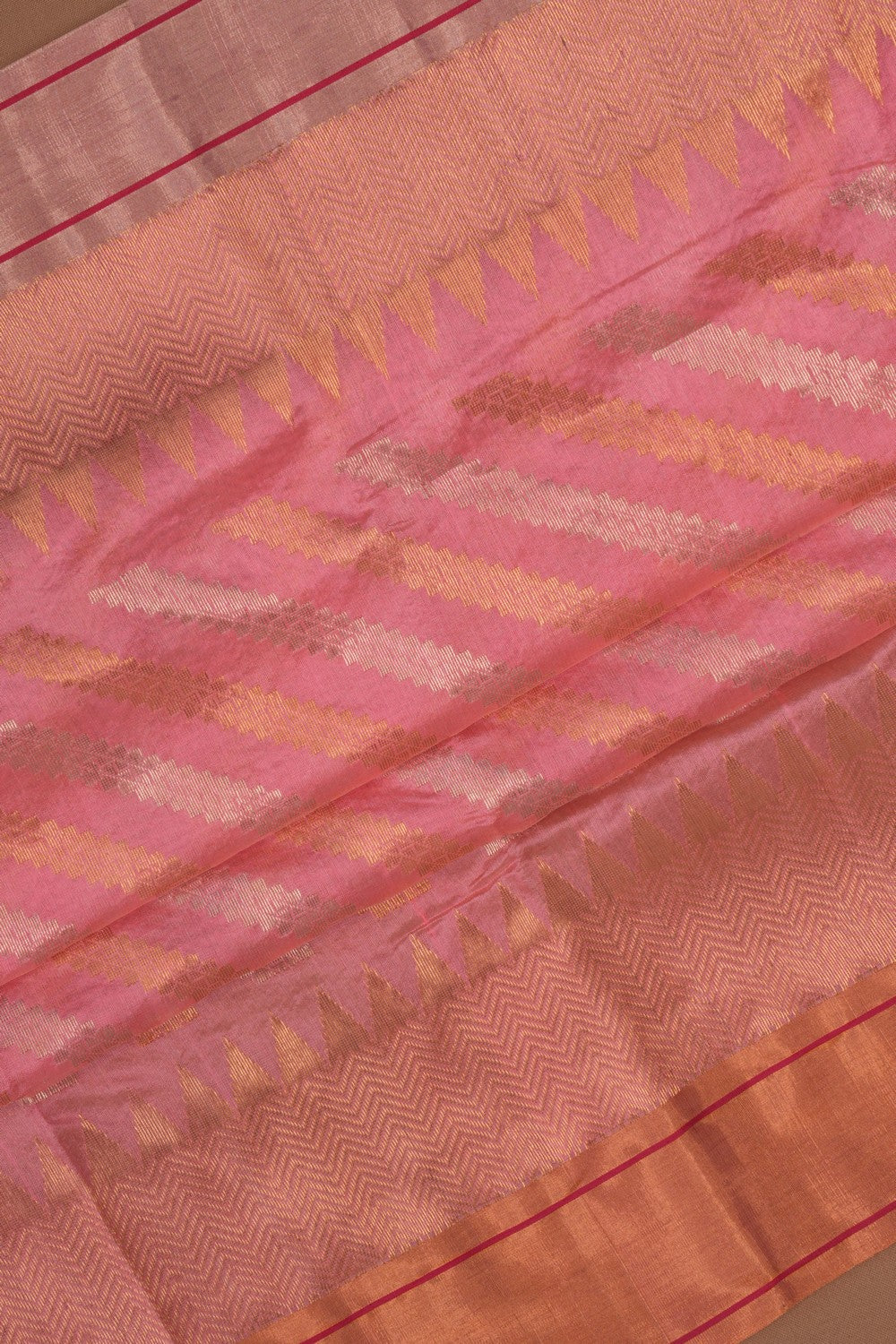 Chanderi Pink Saree