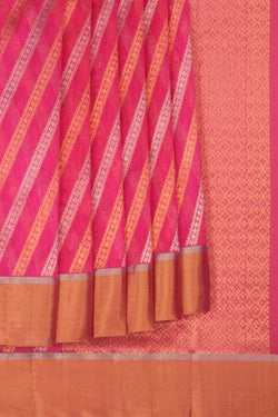 Image of Chanderi Fuchsia-Pink Saree